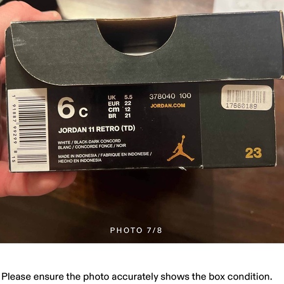 Nike Jordan 11 Concord Infant Size 6 - Picture 2 of 7